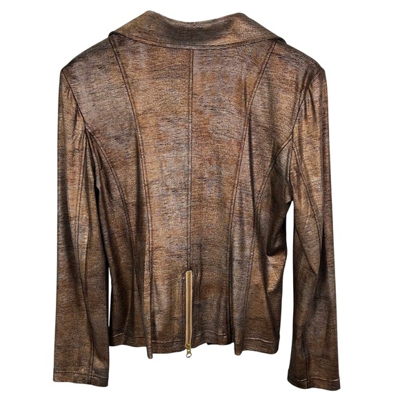 Clara Sun Woo Medium Liquid Leather Signature Moto Jacket Medium Copper Bronze - Picture 2 of 11